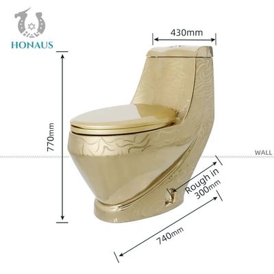 Luxury Golden Design One Piece Bathroom Toilet Bowl Elegant ODM/OEM