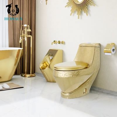 Luxury Golden Design One Piece Bathroom Toilet Bowl Elegant ODM/OEM