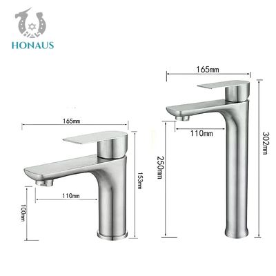 Premium Gray Hot Cold Wash Basin Faucet Single Handle Pressure Resistance