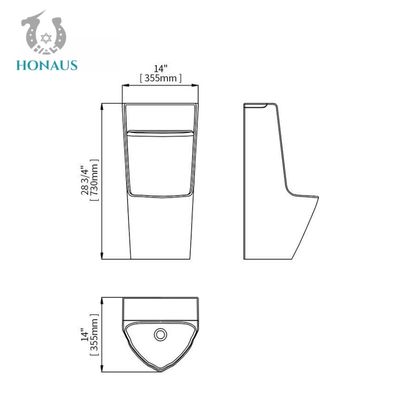 Intelligent  Commercial Bathroom Urinal Customized Size Wall Hanging Urinal
