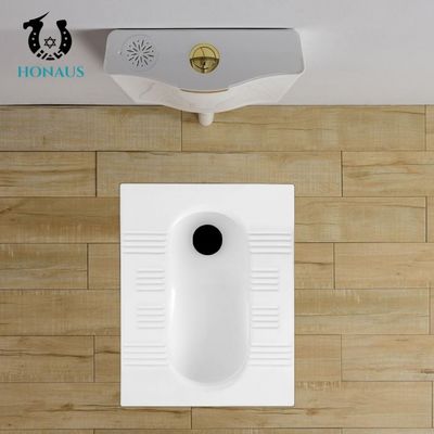 CUPC S Trap Fully Glazed Ceramic Squatting Pan Toilet Commercial Sanitary Ware