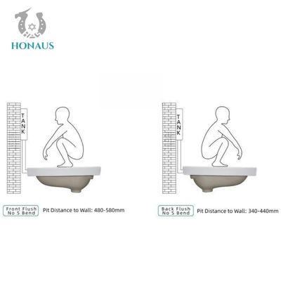 CUPC S Trap Fully Glazed Ceramic Squatting Pan Toilet Commercial Sanitary Ware