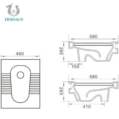Commercial Minimalist Ceramic Squatting Pan Toilet Public Bathrrom Wc