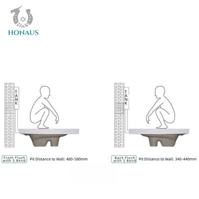 Commercial Minimalist Ceramic Squatting Pan Toilet Public Bathrrom Wc
