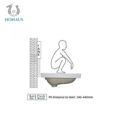 Economic Porcelain Hotel Squatting Pan Toilet Standard Size  Fully Glazed