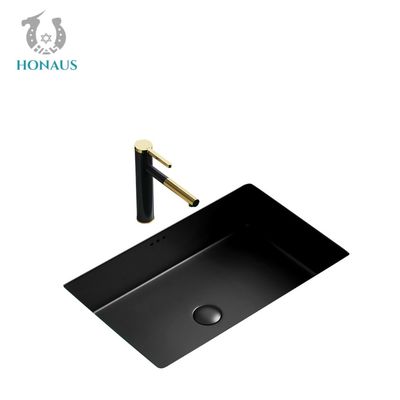 Square Black Matte Sleek Vanity Inset Basin  Large Capacity Nordic Style