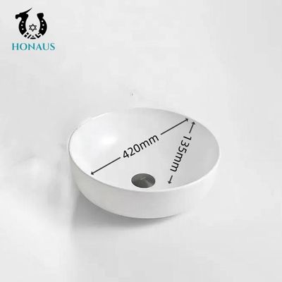 White Bathroom Countertop Basin 420*420*135mm