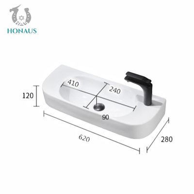 Ceramic 10-15L Large Bathroom Wall Hung Basin Customised Easy To Clean