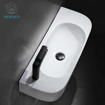Ceramic 10-15L Large Bathroom Wall Hung Basin Customised Easy To Clean