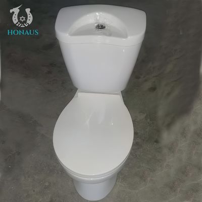Elongated Ceramic Two Piece Toilet Bowl Floor Mounted S/P Trap 300mm
