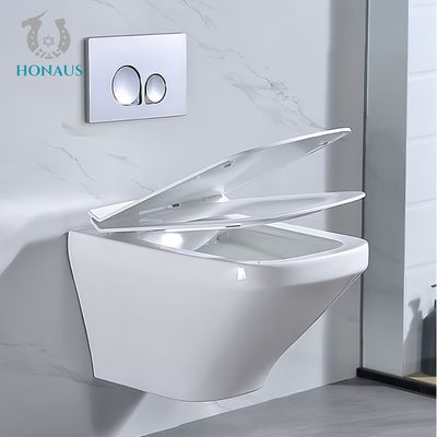 Dual Flush Wall Hung Toilet Bowl Concealed Cistern Modern WC P Trap 180mm