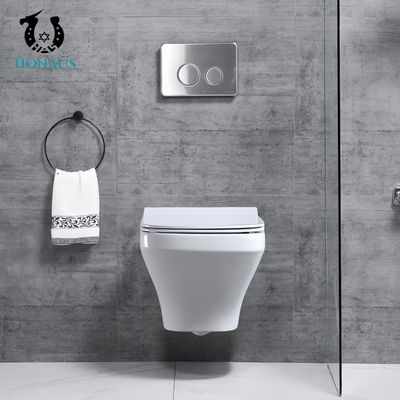 Dual Flush Wall Hung Toilet Bowl Concealed Cistern Modern WC P Trap 180mm
