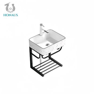 Small Size Bathroom Wall Hung Bain Reinforced Shelf Strong Ceramic Square Modern