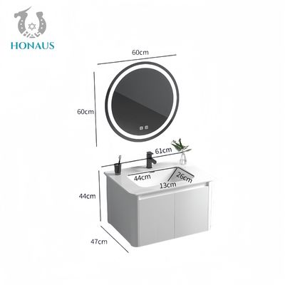 Floating Vanity Bathroom Wall Hung Bain Ceramic Bowl Large Storage Mirror
