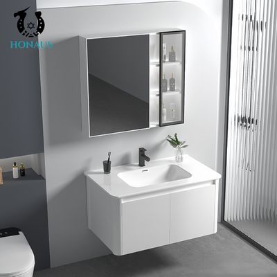 Floating Vanity Bathroom Wall Hung Bain Ceramic Bowl Large Storage Mirror
