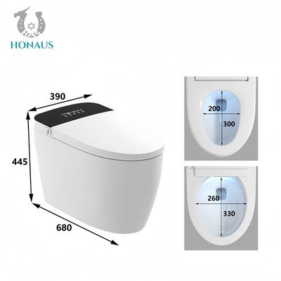 Floor Mounted Smart Intelligent Toilet Small Size Bathroom Digital Display UV Sterilization