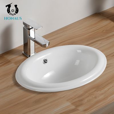 Round Under Mounted Bathroom Inset Basin White Customizable Size High Quality Hotel