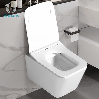 Multi Colors Wall Hung Toilet Bowl P Trap Dual Flush Self Clean Glaze High Temp Burned
