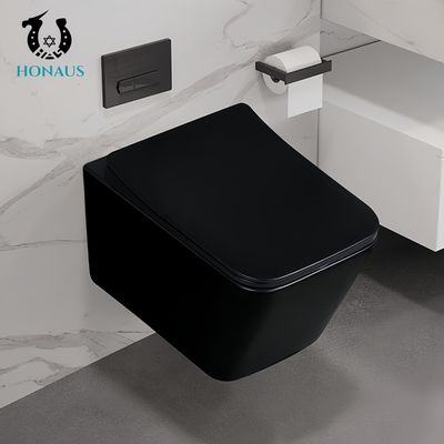Multi Colors Wall Hung Toilet Bowl P Trap Dual Flush Self Clean Glaze High Temp Burned
