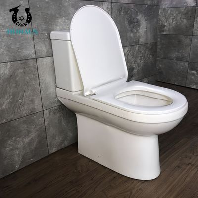 Ceramic White Dual Flush Toilet Bowl with Seat Cover Accessories