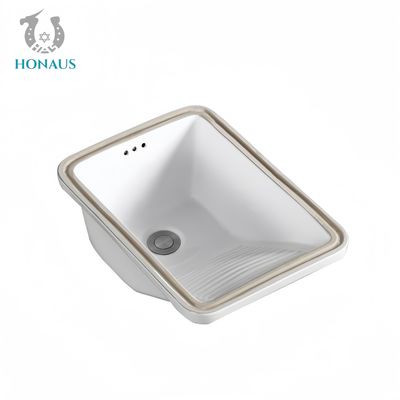 Practical Bathroom Inset Basin Ceramic With Washboard Multi Sizes White