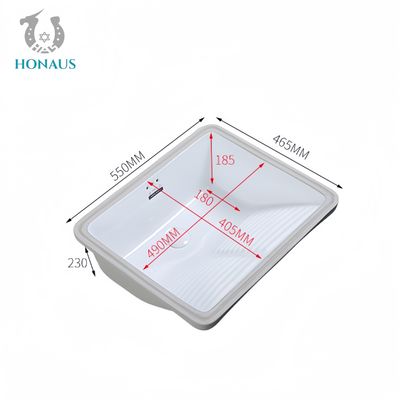 Practical Bathroom Inset Basin Ceramic With Washboard Multi Sizes White