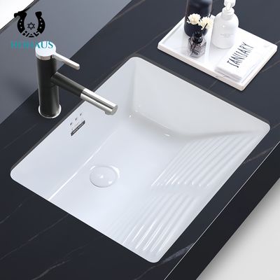 Practical Bathroom Inset Basin Ceramic With Washboard Multi Sizes White