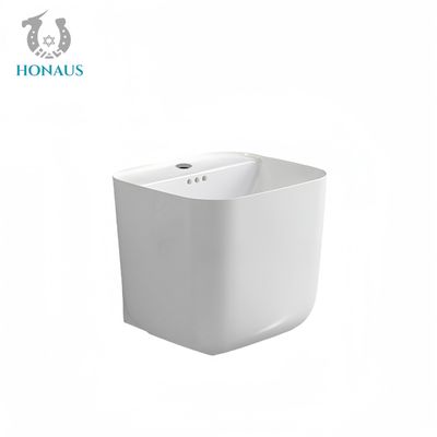 Square Bathroom Wall Hung Basin White Best Ceramic Large Capacity Modern Design