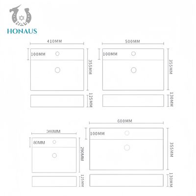 Modern Bathroom Wall Hung Basin Mosaic Grain High Quality Ceramic ISO Certified