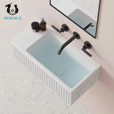 Modern Bathroom Wall Hung Bain Square Best Quality Ceramic White Black MOQ 50 Units