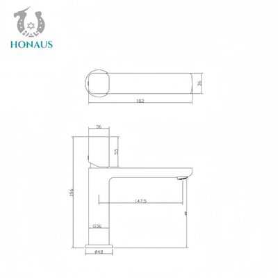 Modern Wash Basin Faucet Simplified Design Copper Body Luxury Hotel Apartment