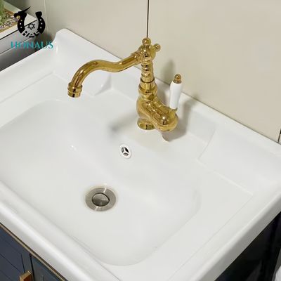 Retro Wash Basin Faucet Full Brass Body Golden Silver Classic Mixer Hotel House