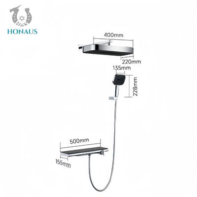 Luxury Concealed Valve Showers Four Outlets Multi Modes Spray Pressurized Chromed