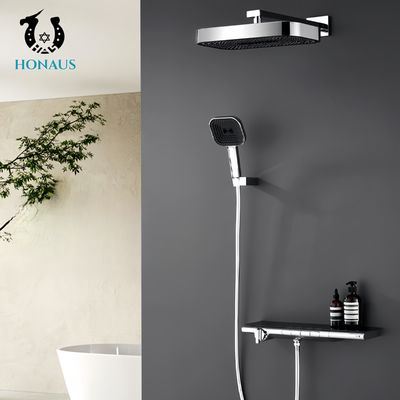 Luxury Concealed Valve Showers Four Outlets Multi Modes Spray Pressurized Chromed