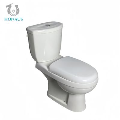Project Use Two Piece Toilet Bowl Ceramic White Elongated Design 680*760*390mm