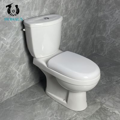 Project Use Two Piece Toilet Bowl Ceramic White Elongated Design 680*760*390mm