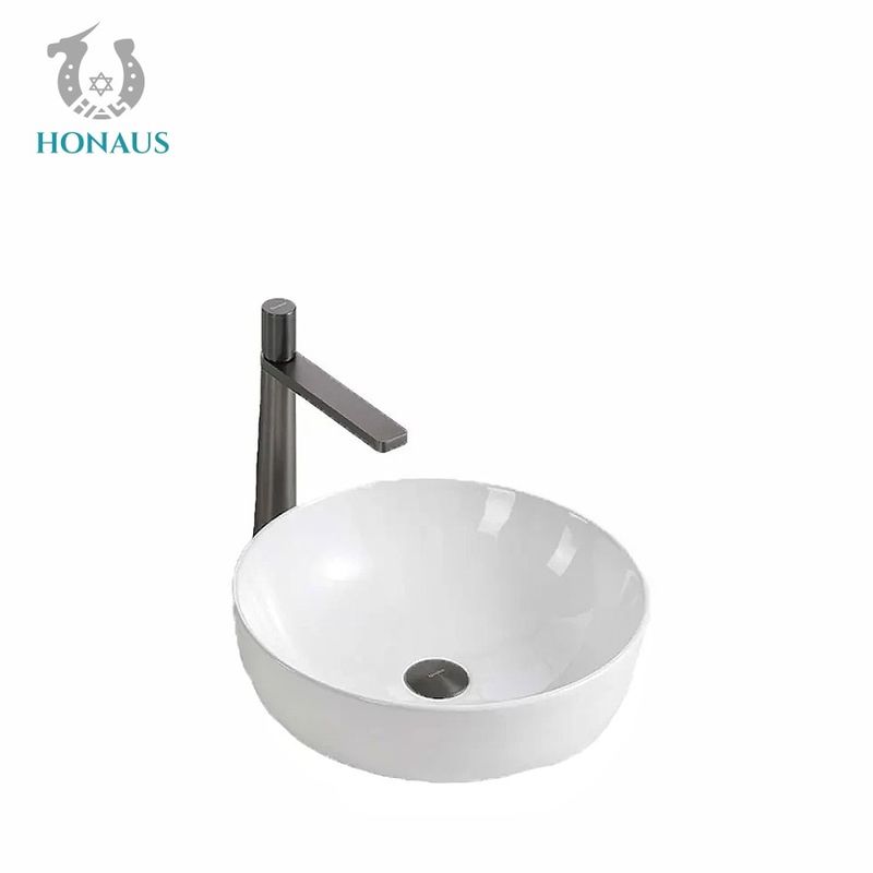 White Bathroom Countertop Basin 420*420*135mm