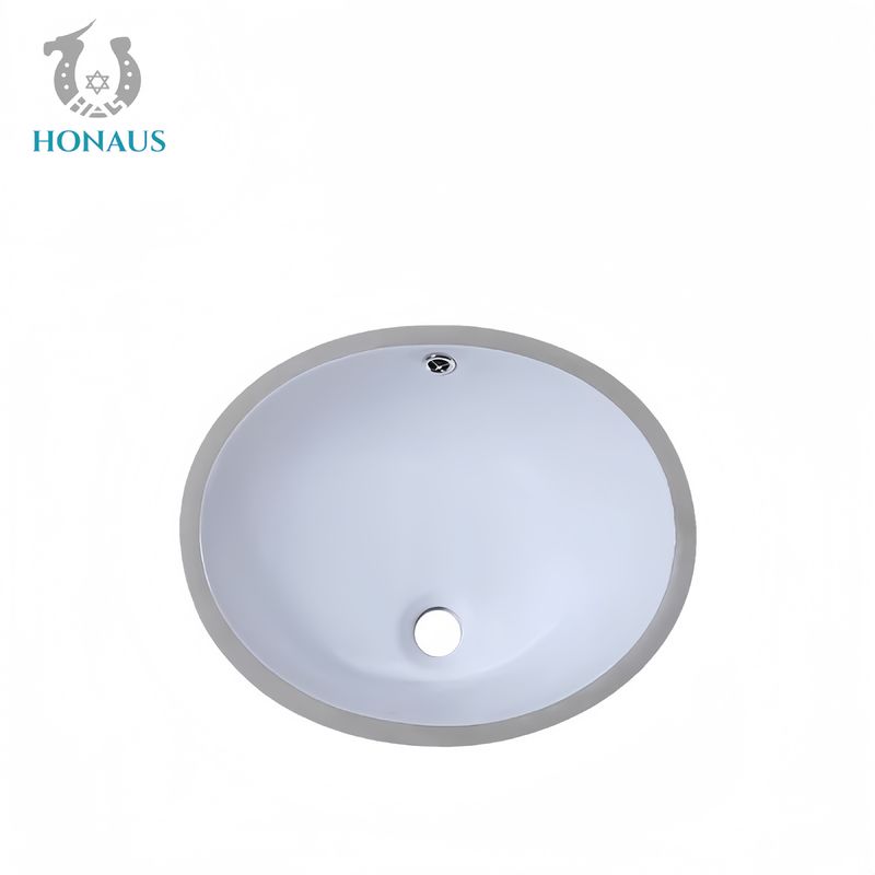 Round Bathroom Inset Basin Ceramic White Nano Glaze Hotel 210mm Depth