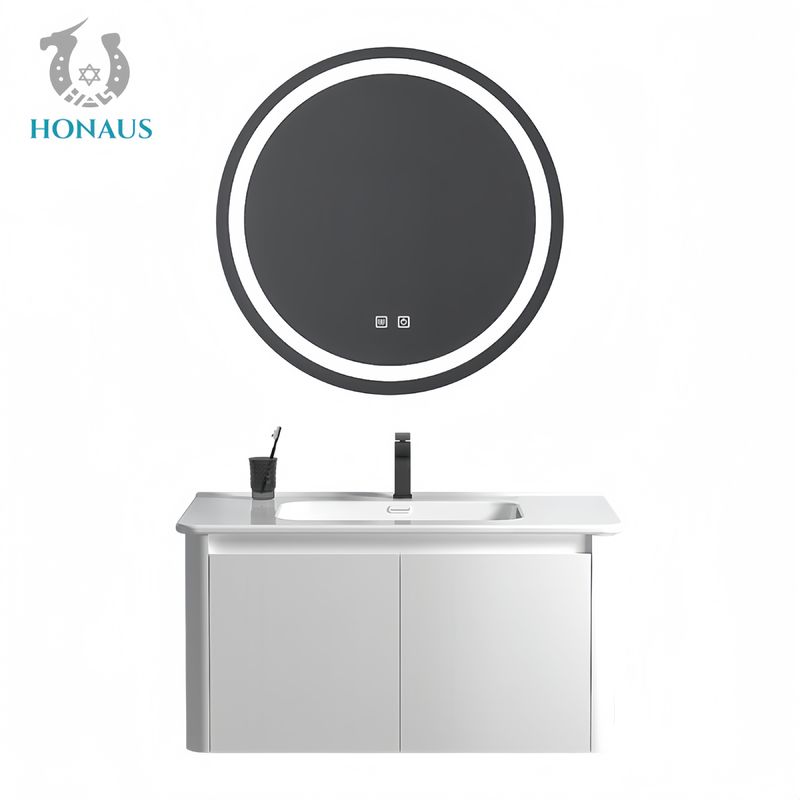 Floating Vanity Bathroom Wall Hung Bain Ceramic Bowl Large Storage Mirror