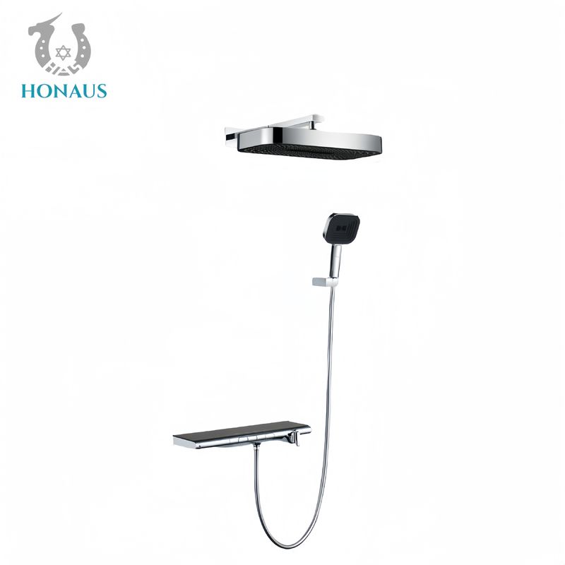 Luxury Concealed Valve Showers Four Outlets Multi Modes Spray Pressurized Chromed